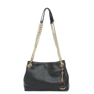 Michael Kors Jet Set Chain Soft Venus Medium Messenger Bag in Black